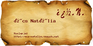 Ács Natália névjegykártya